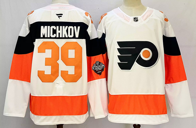 Men's Philadelphia Flyers Matvei Michkov #39 White Jersey Men's Philadelphia Flyers Matvei Michkov #39 White Jersey